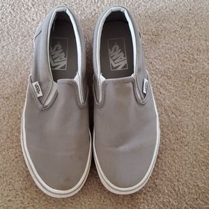 Vans gray slip ons